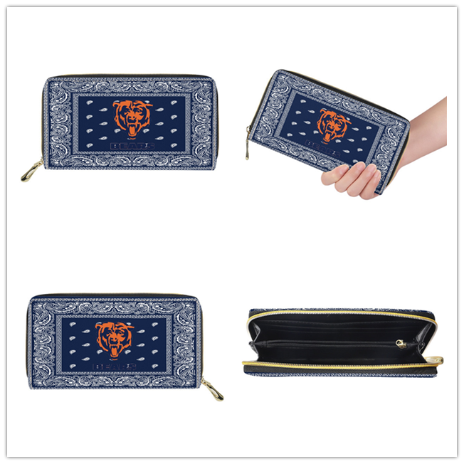 Chicago Bears PU Leather Zip Wallet 001